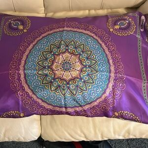 Recycled silk scarf made into a pillowcase